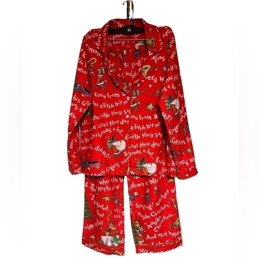 POTTERY BARN TEEN DR SEUSS CHRISTMAS PAJAMA SET SIZE SMALL